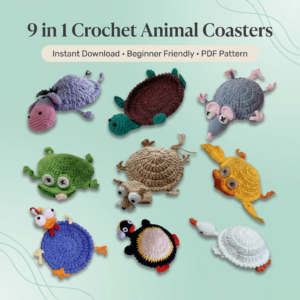9 in 1 Crochet Animal Coasters